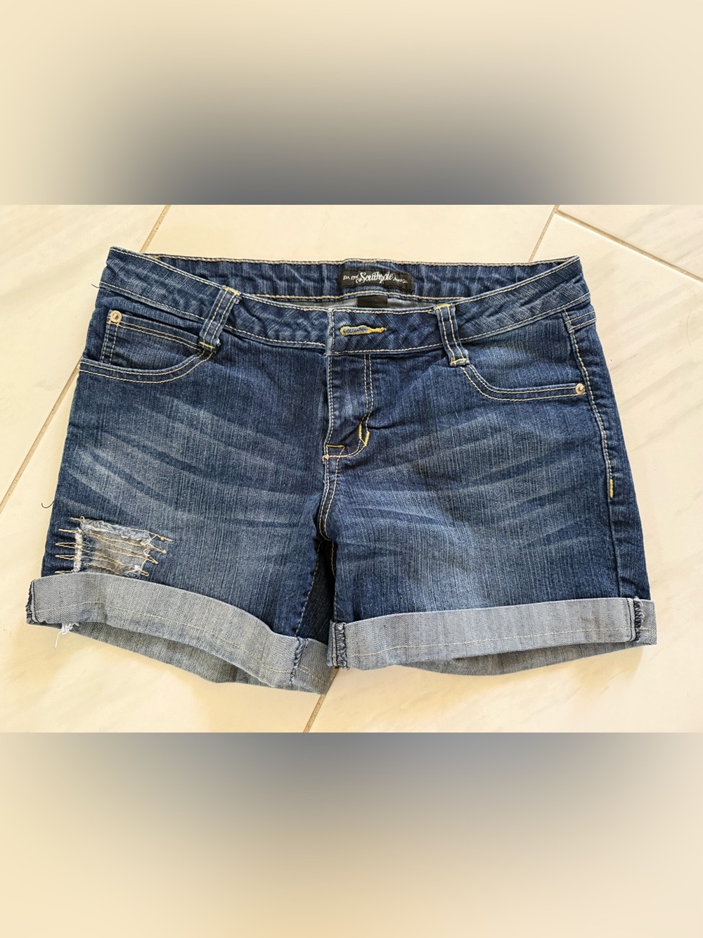South Pole : Junior’s ( Size 9) Denim Blue Short Shorts - Pre Owned
